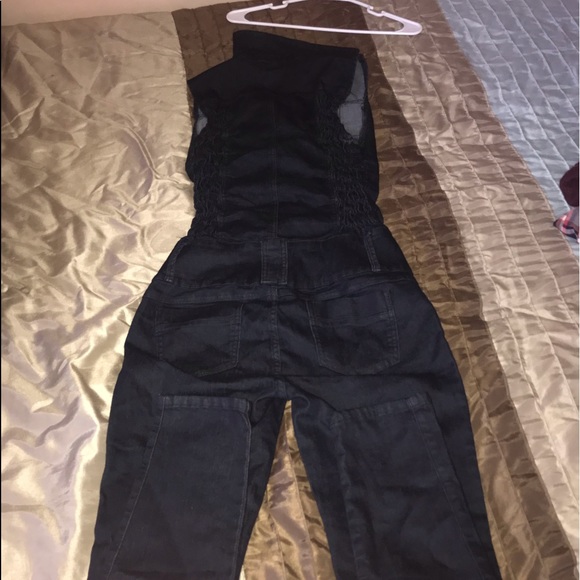 Dark Blue Sleeveless Jumpsuit - Picture 2 of 3